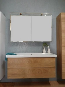 Geberit iCon 120cm Doppelwaschbecken mit Unterschrank und Spiegelschrank - Bild 1 von 8