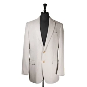 Ralph Lauren Mens Blazer 40L Beige Linen Blend 2 Button Sport Coat Jacket Lined - Picture 1 of 10
