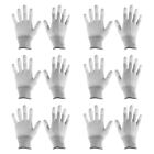 6 Pairs ESD Anti Static Gloves 21cm Thickened PC Gloves(Large), Grey