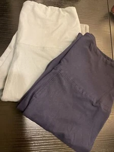 PANTALONES CORTOS DE ENTRENAMIENTO NUEVOS 2 pares azul marino/gris cintura alta súper suaves - Imagen 1 de 5