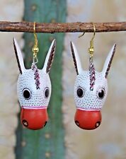 Alebrije Burro Mule Donkey Earrings by Ana Xuana Handmade Oaxaca Mexico Folk Art