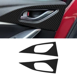 2Pcs Carbon Fiber Interior Rear Door Handle Cover Trim For Mazda 6 2014-2015 - Picture 1 of 13