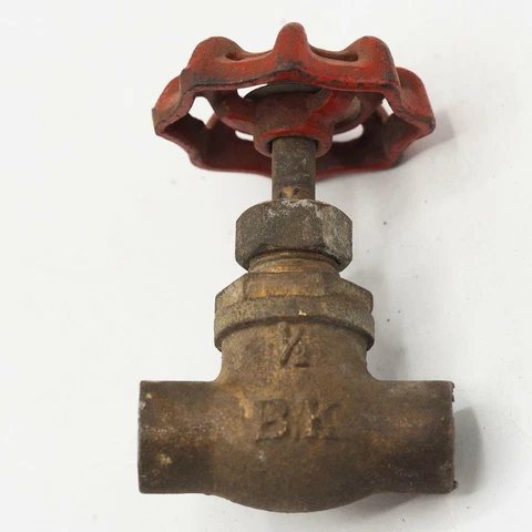 Vintage Brass B-K Stop Valve With Handle Cover