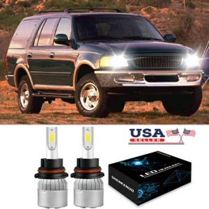For FORD Expedition 1997-2002 LED Headlight Kit 9007 HB5 6000K White Hi/Low Bulb - Picture 1 of 11