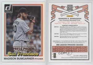 2015 Donruss Inaugural 1981 Edition Press Proof Bronze /299 Madison Bumgarner