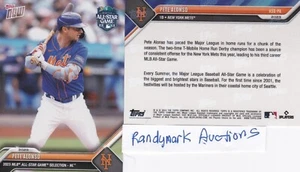 Pete Alonso NEW YORK METS 2023 TOPPS NOW ALL-STAR GAME SELECTIONS ASG-PA - Picture 1 of 1
