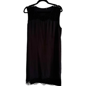 Elie Tahari Black Silk Pullover Sleeveless Shift Dress Size 12 Minimalist - Picture 1 of 7