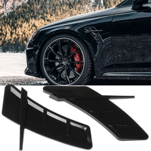 Glossy Black Soft TPU 3D Side Fender Vents Air Wing Cover Trim Car Accessories - Picture 1 of 9