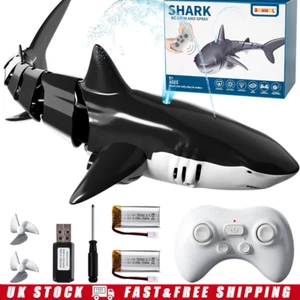 Remote Control Dinosaur Kids Whale Shark Diving Rc Boat Light Spray Water Toy - Picture 1 of 14