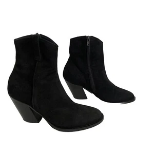 A F Vandevorst Women's Ankle Boot 6.5 EU 37.5 Black Suede Leather Made in Italy - Picture 1 of 7