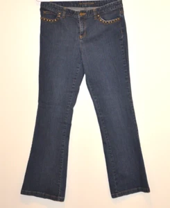 Michael Kors Damen Bootcut Nieten Blau Jeans Größe 10 - Bild 1 von 13