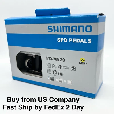 NUEVO Shimano PD-M520 Negro SPD Clipless 9/16" MTB Bicicleta de Montaña Pedales de Bicicleta Foto 1 de 4