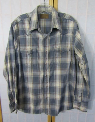 Vintage Bit & Bridle Est 1938 Western Plaid Shirt Long Sleeve Cuffs Men's Size M - Image 1 of 4