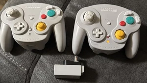 2 Nintendo Gamecube Original Wavebird Controller mit 1 Dongle - getestet & funktionsfähig - Bild 1 von 8