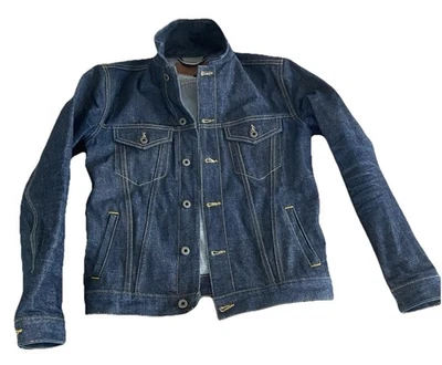 Brave Star Selvedge 铁边卡车司机男式蓝色牛仔夹克 XS — 第 1/4 张图片