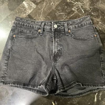 Old Navy Women's Denim Jean Shorts Black Size 4 High Rise OG Straight - Image 1 of 4