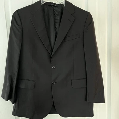 Jos. A. Traje Chaqueta Abrigo Deportivo Bank Negro Lana Espiga 2 Botones Para Hombre 42P R Foto 1 de 4