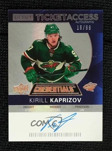2020-21 Credentials  Debut Ticket Access Auto Kirill Kaprizov #DTAA-KK 16/99 RC - Picture 1 of 3