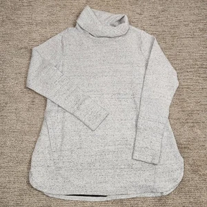 Duluth Trading Co Damen M Deux mehr Doppelstrick Wasserfallausschnitt Tunika grau Daumenloch - Bild 1 von 8