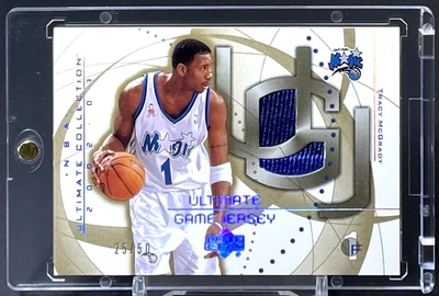 ( /50 Gold ) Tracy Mcgrady 2002-03 Upeer Deck Ultimate Collection Game Jersey - Image 1 of 2