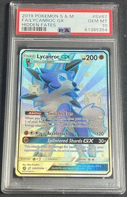 PSA 10 Lycanroc GX SV67/SV94 Hidden Fates: Shiny Vault Sun & Moon Pokemon 2019 - Image 1 of 2