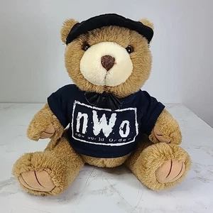 VTG nWo New World Order Dressed-Up Teddy Bear Brown Black Plush Wrestling WWE - Picture 1 of 6