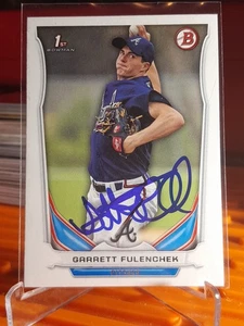 1991-92 Bpwman 1st Atlanta Braves GARRETT FULENCHEK Signed Baseball DP72 - Picture 1 of 2