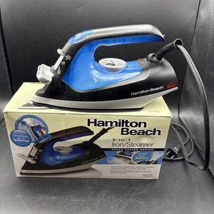 Hamilton Beach Nonstick 2-in-1 Iron/Steamer 14525 Blue Black Silver - Excellent - Picture 1 of 6