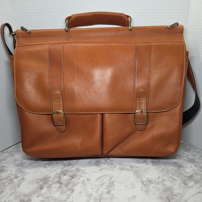 Colombian Laptop Business Brown Leather Briefcase Shoulder Bag Satchel Work Bag - Image 1 of 4