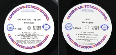 1979 AFRTS Herb Alpert Rise Ben Sidran Cat & the Hat Armed Forces Transcription - Image 1 of 4