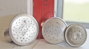 Vintage Lot 3 Metal Bottle Top Sprinkler Insert Ironing Laundry - Picture 1 of 5