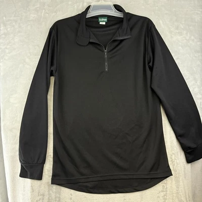 Pullover LL Bean Para Hombre Extra Grande Negro Cuarto Cremallera Rendimiento Manga Larga Foto 1 de 4