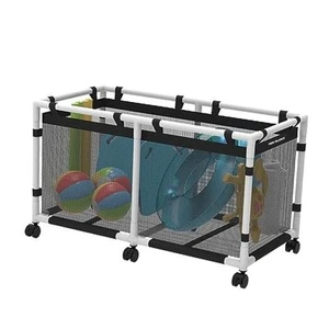 Pool Storage Bin, 90 Gallons, Holder for Noodles, Toys, Floats, Towels, Mesh - Picture 1 of 7
