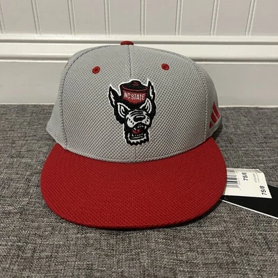 NCAA North Carolina NC State Wolfpack Gray Red Fitted Mens Hat Cap Size 7 5/8 - Image 1 of 4
