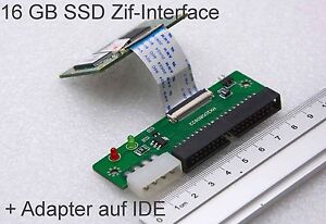 16 GB ZIF SSD SAMSUNG FESTPLATTE P-SSD1800 STOSSSICHER + ADAPTER AUF IDE 40-PIN