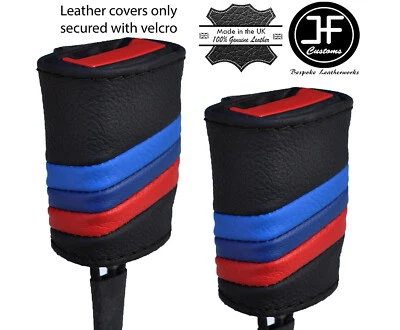 2x FUNDAS DE CUERO REAL PARA CINTURÓN DE SEGURIDAD TRI RAYAS NEGRO PARA BMW I8 2014-2019 Foto 1 de 2