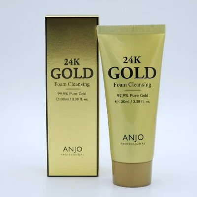 ANJO 24K Gold Foam Cleansing 100ml Moisturizing 99.9% Pure Gold K-Beauty