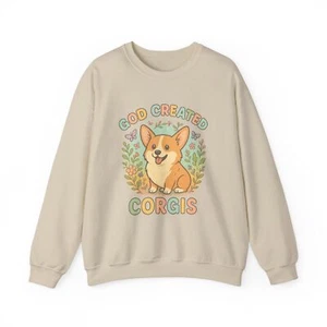 God Created Corgis Sweatshirt, süßer Corgi Pullover, Corgi Liebhaber Geschenk, Corgi Mama - Bild 1 von 45