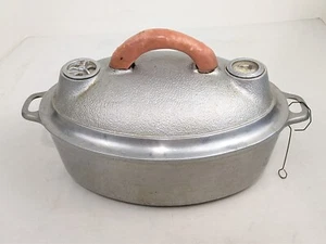 Economy Health Ware Vintage Aluminum Roaster Cooking Pot Temperature Gauge Vent - Picture 1 of 24