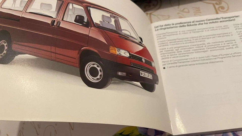 Uso e manutenzione  manuale in ITALIANO @ VW CARAVELLE e TRANSPORTER - ED. 1990 - Immagine 1 di 4
