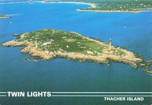 Postal Twin Lights, Thacher Island Massachusetts MA - Imagen 1 de 2