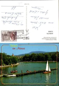 712802 Attersee Seewalchen Schörfling am Attersee Badesteg Segelboot - Bild 1 von 1