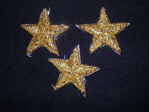 Gold Starts Lace Applique Metallic Iron On Motifs Baby Hat G10 3/4"  10-pcs - Picture 1 of 2