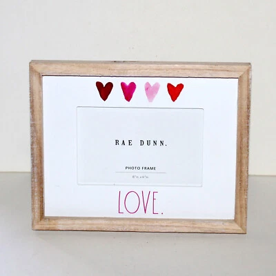 Marco de fotos Rae Dunn LOVE estilos de diseño 4 x 6 corazones de madera granja moderna país Foto 1 de 4