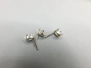 3 SILVER EMPTY EARRING POSTS. - Picture 1 of 2