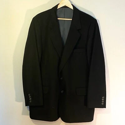 Henry James LTD. Traje Abrigo Blazer Lana Cachemira Negro 48R Foto 1 de 4