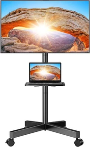 Perlegear Rolling TV Stand for 23-60 Inch LED Flat Screen/Curved TVs up to 88lbs - Picture 1 of 7