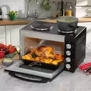 Daewoo 1500W 32L Electric Oven & 1000W + 600W Hot Plate Hobs 90-230Β° 60min Timer - Picture 1 of 5
