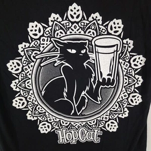 Hop Cat Brewery Craft Beer T-Shirt Women's S Slim Fit Double-Sided Graphic Black - Picture 1 of 14