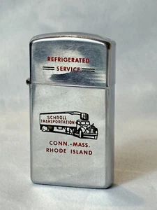 1962 Zippo Slim Lighter Schroll Transportation Conn-Mass Rhode Island Trucking - Picture 1 of 15